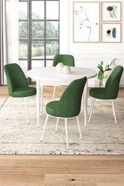 Hanah Home Juego de comedor Tor Blanco y Caqui de 5 piezas